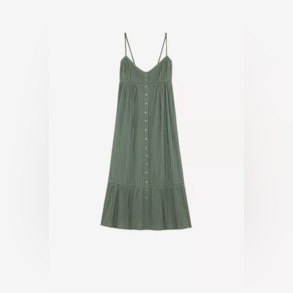 ba&sh / Ully Texture Stripe strappy tiered Midi Sundress L - Picture 2 of 7